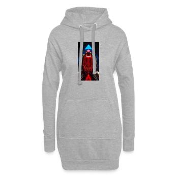 Roter Kristall RoboHände - Hoodie-Kleid - Grau meliert - Vorne