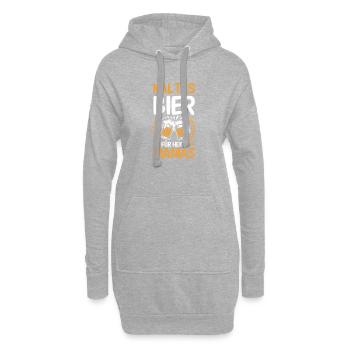 Bier Bierliebhaberin Mutter Mama - Hoodie-Kleid - Grau meliert - Vorne