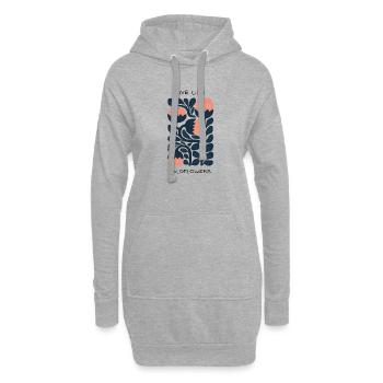 Live like wildflowers - Hoodie-Kleid - Grau meliert - Vorne