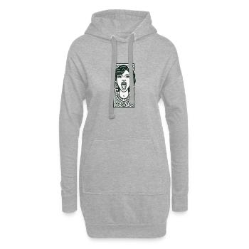 Hip Hop Face #3 - Hoodie-Kleid - Grau meliert - Vorne