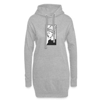 Hip Hop Face #4 - Hoodie-Kleid - Grau meliert - Vorne