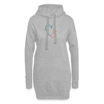 Krankenschwester-Stethoskop Herzpfleger Medic Geschenk - Hoodie-Kleid - Grau meliert - Vorne