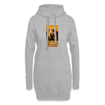 Sommelière | Wein Verkostung Tarot - Hoodie-Kleid - Grau meliert - Vorne