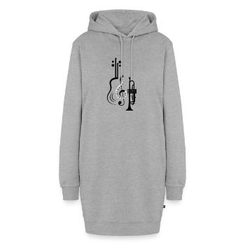 Musiknoten Musik Musiker Notenschlüssel Noten - Hoodie-Kleid - Grau meliert - Vorne - AI Model Female 172 light (172cm)