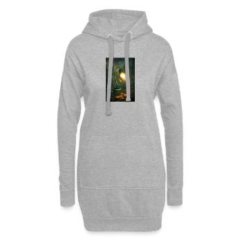 Plante futuriste - Sweat-shirt à capuche long Femme - gris chiné - Devant