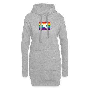 Weiße Taube auf LGBTQ Flagge Pride Flag - Hoodie-Kleid - Grau meliert - Vorne