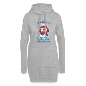 Pinguine Verrückte Pinguin Lady - Hoodie-Kleid - Grau meliert - Vorne