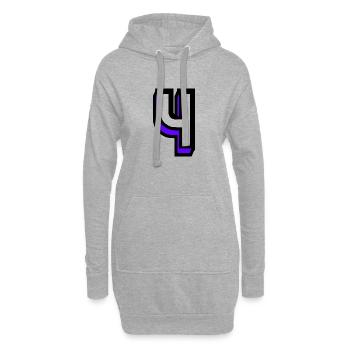 4,4 ANS,4e ANNIVERSAIRE,ANNIVERSAIRE 4 ANS,QUATRE - Sweat-shirt à capuche long Femme - gris chiné - Devant