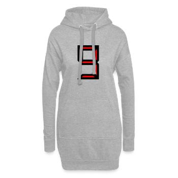 9 ANS. 9e ANNIVERSAIRE. ANNIVERSAIRE 9 ANS. 9 - Sweat-shirt à capuche long Femme - gris chiné - Devant
