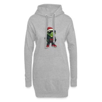 Frosch Weihnachten X-Mas - Hoodie-Kleid - Grau meliert - Vorne