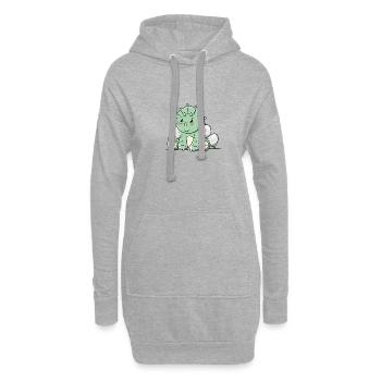 DinosaurierTriceratops - Hoodie-Kleid - Grau meliert - Vorne