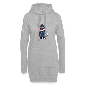 Loup Hiver - Sweat-shirt à capuche long Femme - gris chiné - Devant