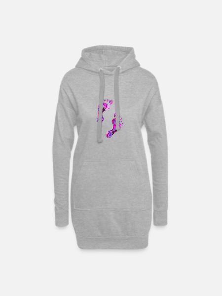 Footprints - Hoodie Dress - heather grey