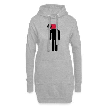 Handy an, Gehirn aus - Hoodie-Kleid - Grau meliert - Vorne