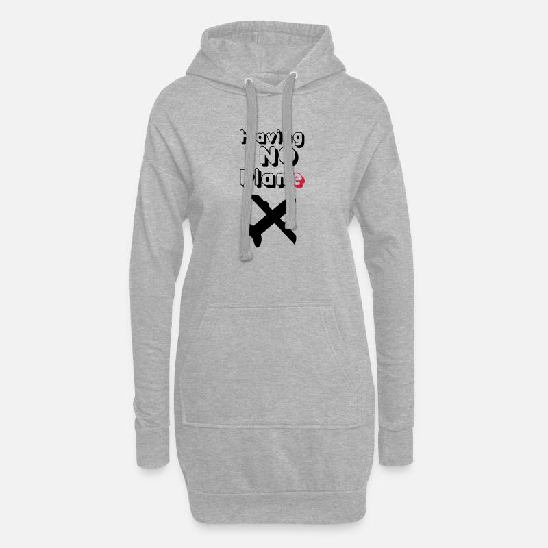 Having no Plane Geschenk - Hoodie-Kleid - Grau meliert