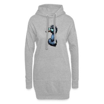 Emu et autruche avec des lunettes de soleil cool - Sweat-shirt à capuche long Femme - gris chiné - Devant
