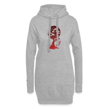 Mystischer Fantasy Baum im Mondlicht - Hoodie-Kleid - Grau meliert - Vorne