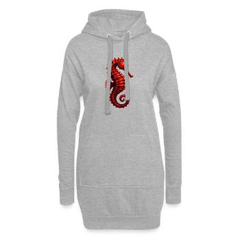 Seepferdchen - Hoodie-Kleid - Grau meliert - Vorne