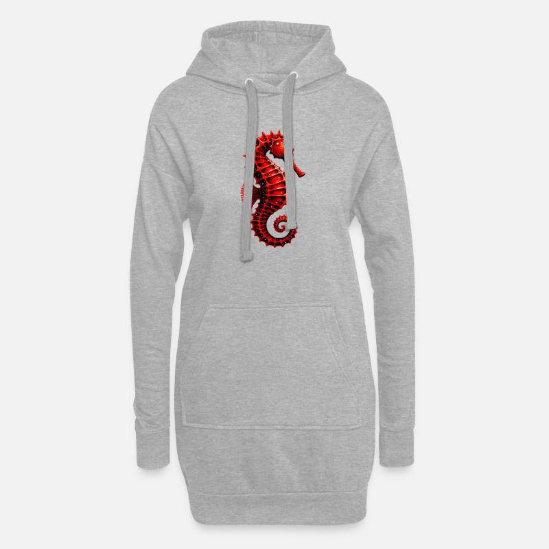 Seepferdchen - Hoodie-Kleid - Grau meliert