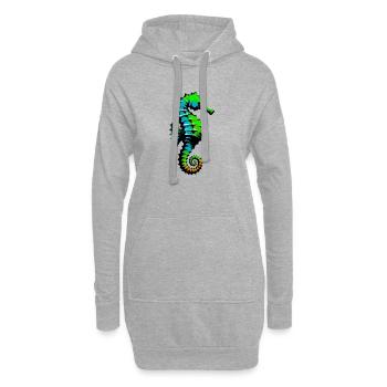 Seepferdchen - Hoodie-Kleid - Grau meliert - Vorne