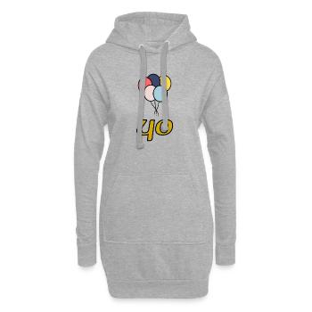 40. 40 ANS. 40e ANNIVERSAIRE. ANNIVERSAIRE 40 ANS. - Sweat-shirt à capuche long Femme - gris chiné - Devant