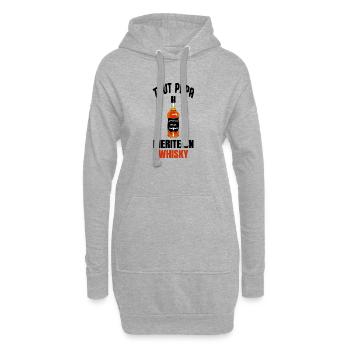 Tout papa mérite un whisky - Sweat-shirt à capuche long Femme - gris chiné - Devant