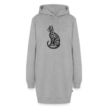 Cool Cat - Design minimaliste pour chat - Sweat-shirt à capuche long Femme - gris chiné - Devant