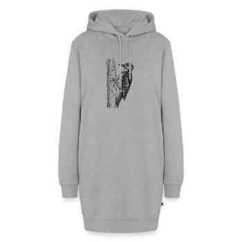 Specht Vogel - Hoodie-Kleid - Grau meliert - Vorne