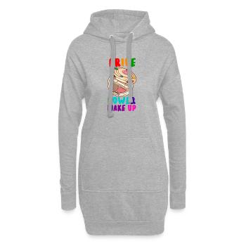 Pride Power Makeup Rainbow Art - Hoodie-Kleid - Grau meliert - Vorne