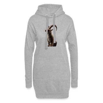 Chèvre Capricorne Bouquetin alpin Chèvres capricornes - Sweat-shirt à capuche long Femme - gris chiné - Devant