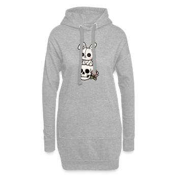 Goth Bunny Horror Rabbit Gothic Gruselig Gruselig - Hoodie-Kleid - Grau meliert - Vorne