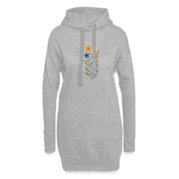 Wasserfarben Blumenstrauss - Hoodie-Kleid - Grau meliert - Vorne