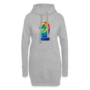 Cavalier Low-Poly : La Maîtrise Tactique - Sweat-shirt à capuche long Femme - gris chiné - Devant
