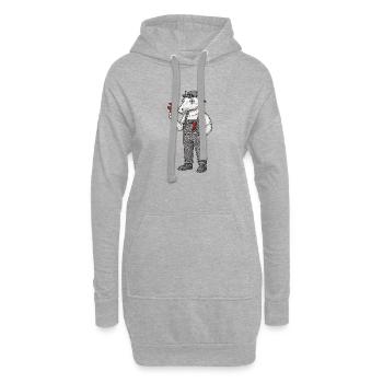 Mécanique de chevaux à clé à molette - Sweat-shirt à capuche long Femme - gris chiné - Devant