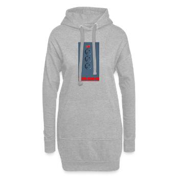 Trois douilles sur fond bleu - Sweat-shirt à capuche long Femme - gris chiné - Devant
