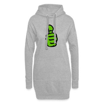 Contraste avec le pouce vert - Sweat-shirt à capuche long Femme - gris chiné - Devant