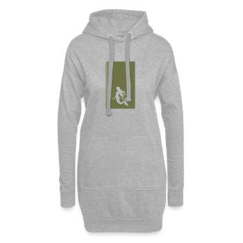 Meerjungfrau Neptun Fabelwesen - Hoodie-Kleid - Grau meliert - Vorne