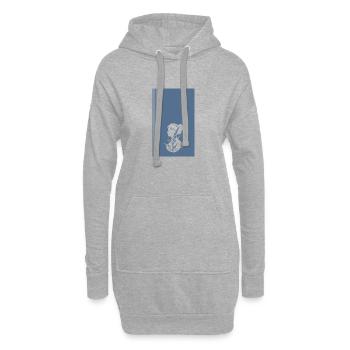 Vegan Fleisch - Hoodie-Kleid - Grau meliert - Vorne
