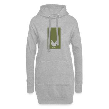 Poulet Poulet Poussins - Sweat-shirt à capuche long Femme - gris chiné - Devant