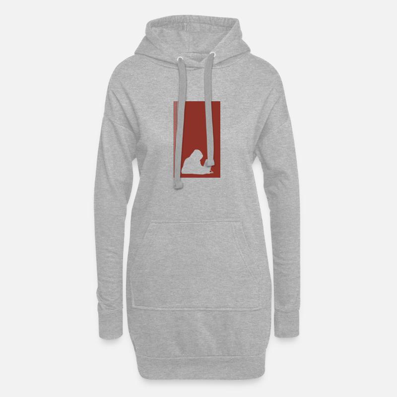 Informatik Student - Hoodie-Kleid - Grau meliert