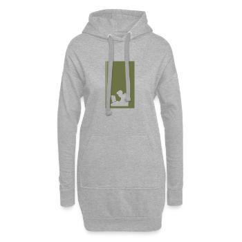 Hacker Computerfreak - Hoodie-Kleid - Grau meliert - Vorne