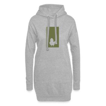 Poulet Coq Poulet - Sweat-shirt à capuche long Femme - gris chiné - Devant
