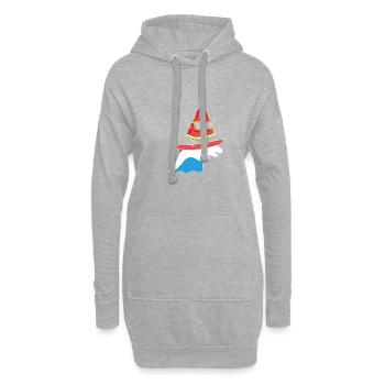 Wassermelonensurfen Windsurfer Geschenk - Hoodie-Kleid - Grau meliert - Vorne