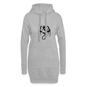 dragon tribal - Hoodie-Kleid - Grau meliert - Vorne