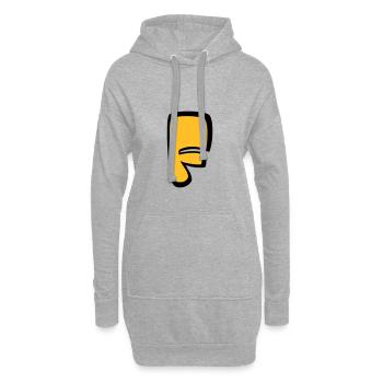 Alphabet F - Sweat-shirt à capuche long Femme - gris chiné - Devant