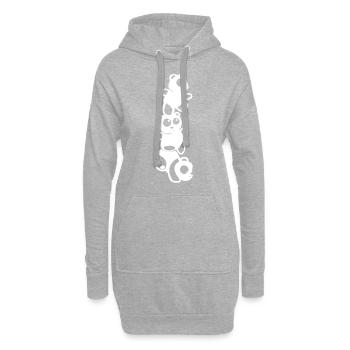 Panda panda animal mignon doux câlin - Sweat-shirt à capuche long Femme - gris chiné - Devant