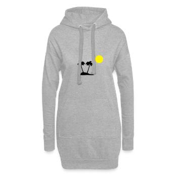 palmiers - Sweat-shirt à capuche long Femme - gris chiné - Devant