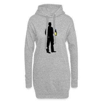 Icône de silhouette de buveur - Sweat-shirt à capuche long Femme - gris chiné - Devant