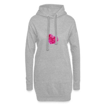 HERZ. HERZ. HEILIGER VALENTINSTAG. LIEBE. LIEBE. WEIHNACHTEN - Hoodie-Kleid - Grau meliert - Vorne