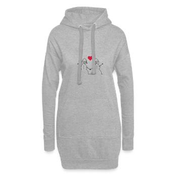 snowman love - Hoodie-Kleid - Grau meliert - Vorne